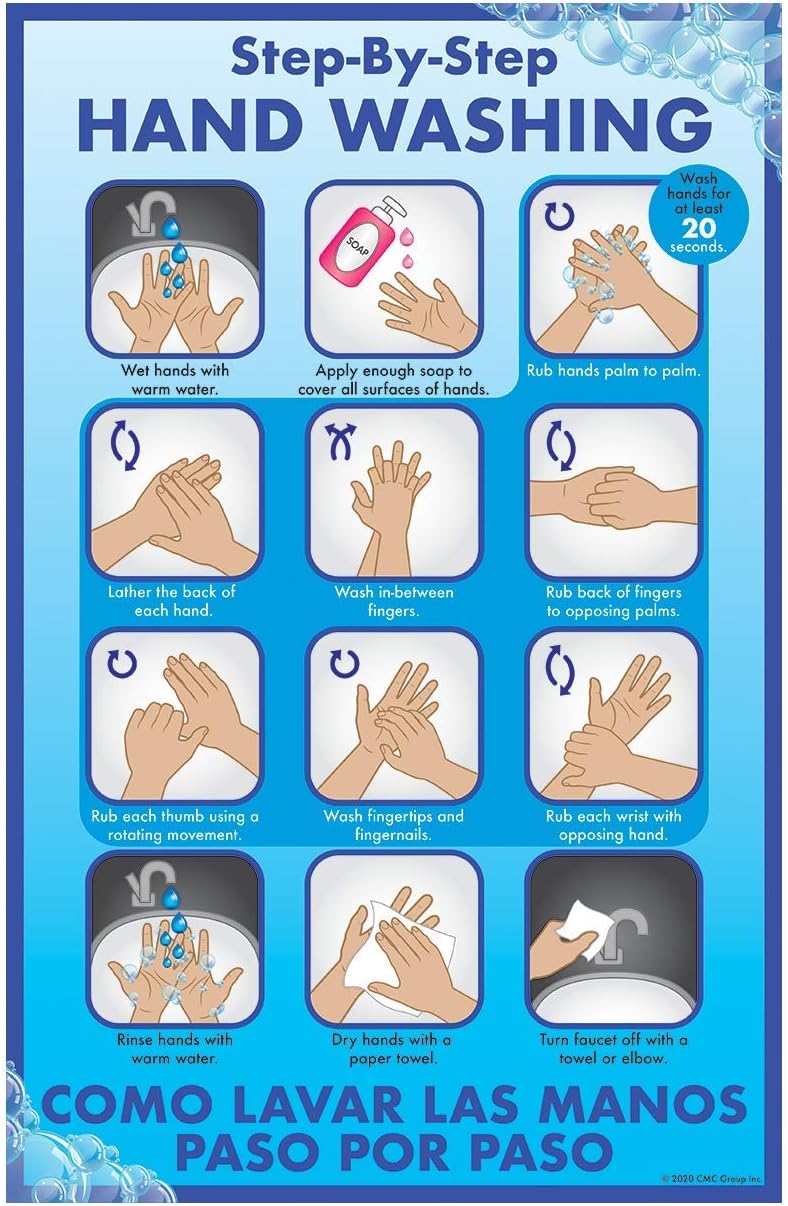 DayMark Safety Systems - IT119531 Hand Washing Steps Laminated Poster 11" x 17"