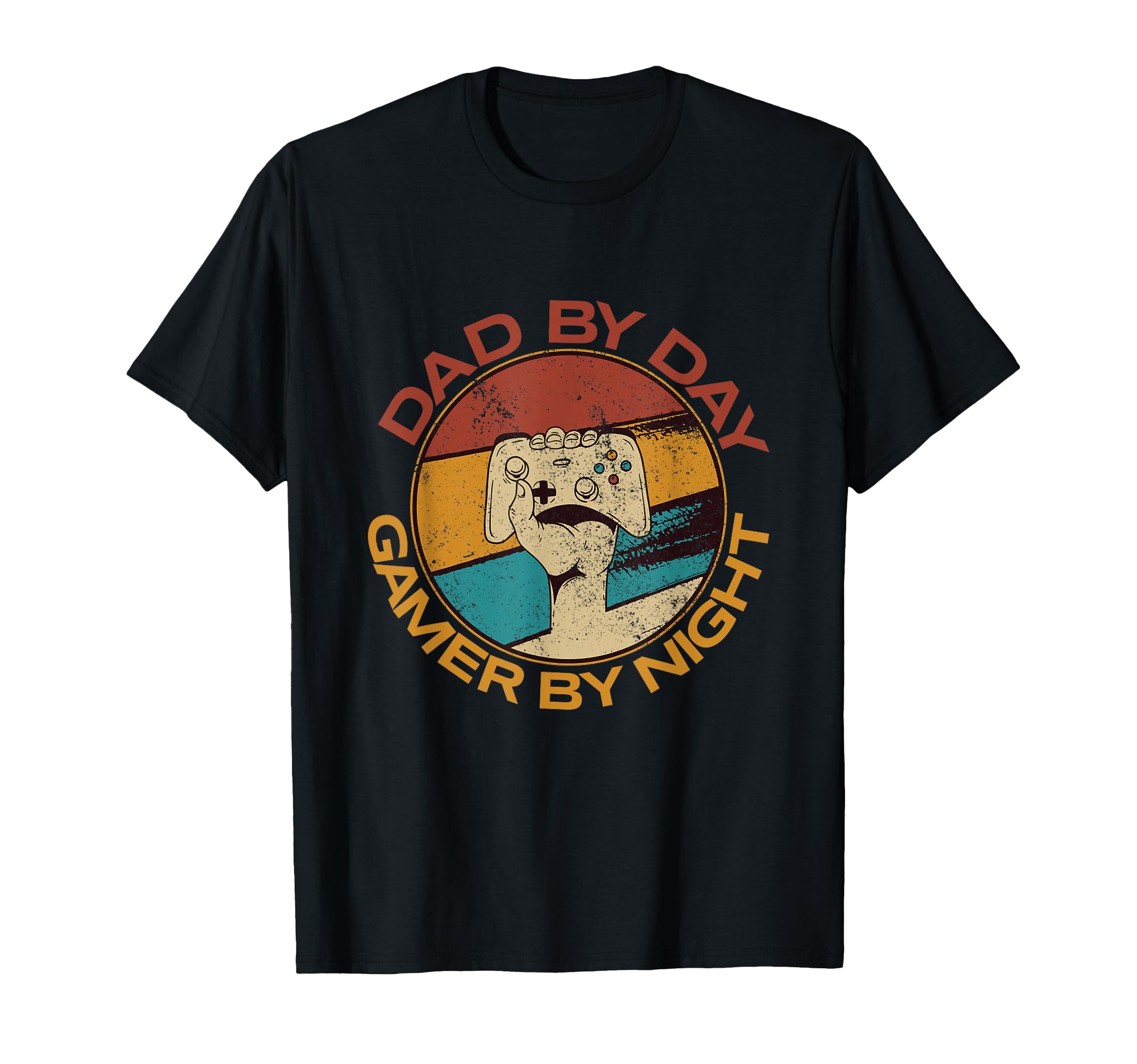 Dad By Day Gamer By Night Video Games Retro Gamer Dad T-Shirt