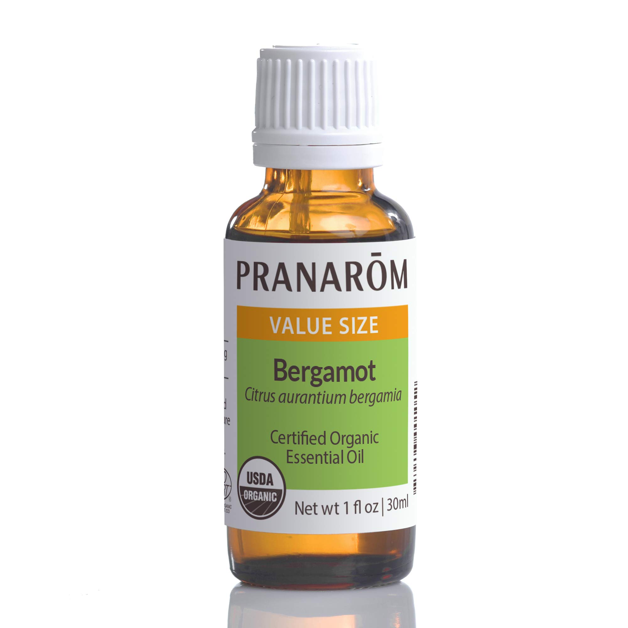PranaromUSDA Certified Organic Bergamot Essential Oil (30ml), 100% Pure Undiluted Therapeutic Grade from Italy for Aromatherapy, Diffuser, Uplifting Scent, Immune Support, Relaxation, Sleep