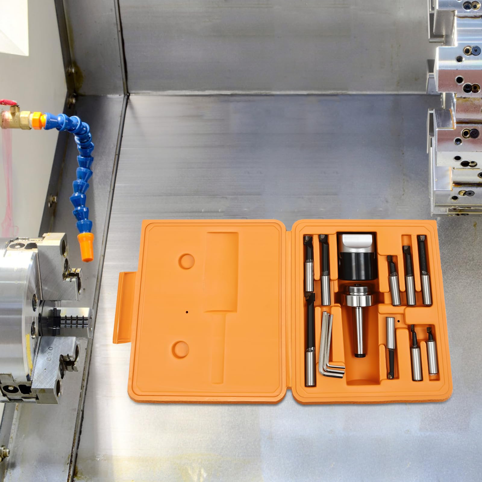 9 pezzi MT2-F1 - Set di punte per fresatrice da 10 a 125 mm, campo di foratura con 3 chiavi a brugola, per fresatura e trapani (borsa per il trasporto inclusa)