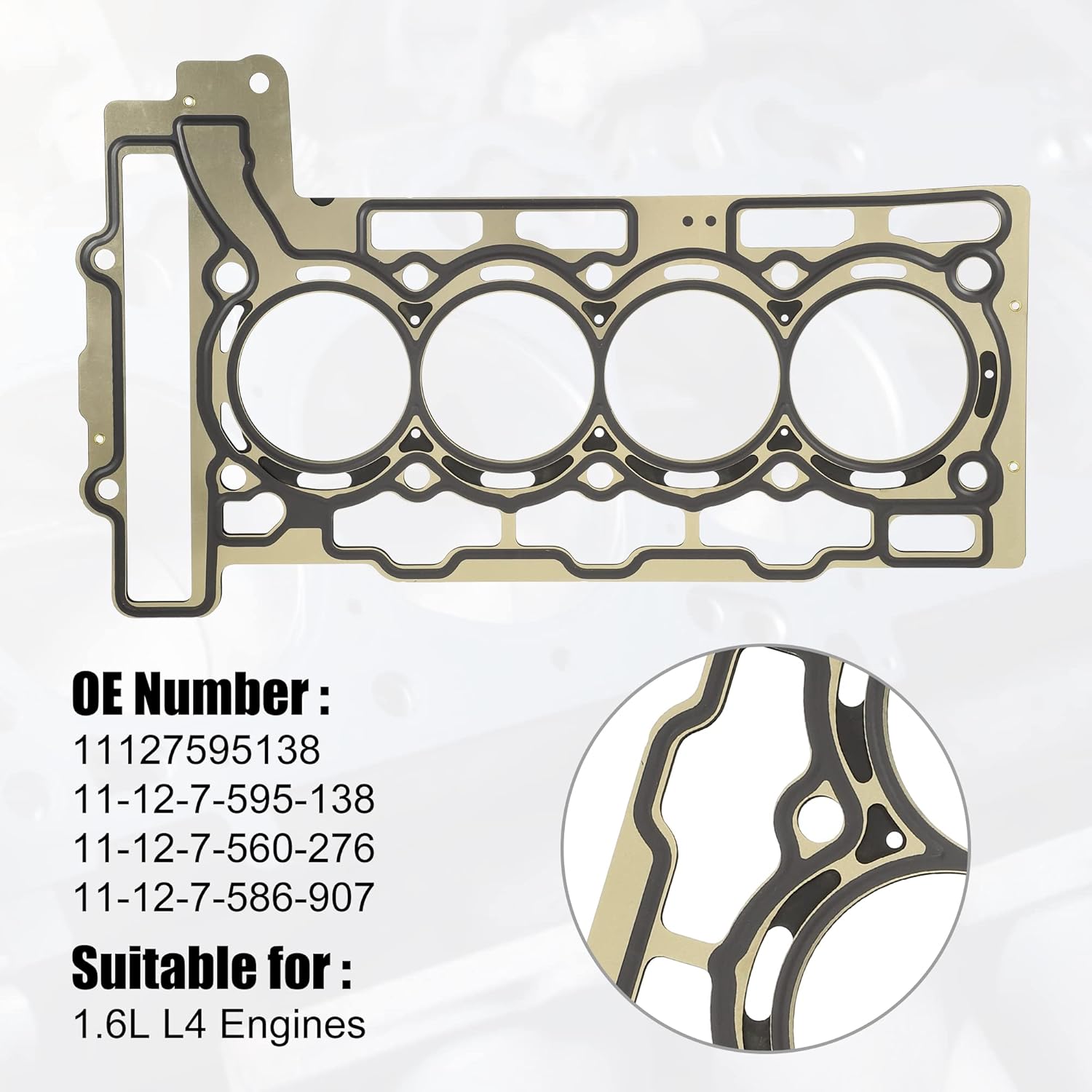 X AUTOHAUX Cylinder Head Gasket 11127595138 for 1.6L L4 Engines Top End Gasket for Mini Cooper