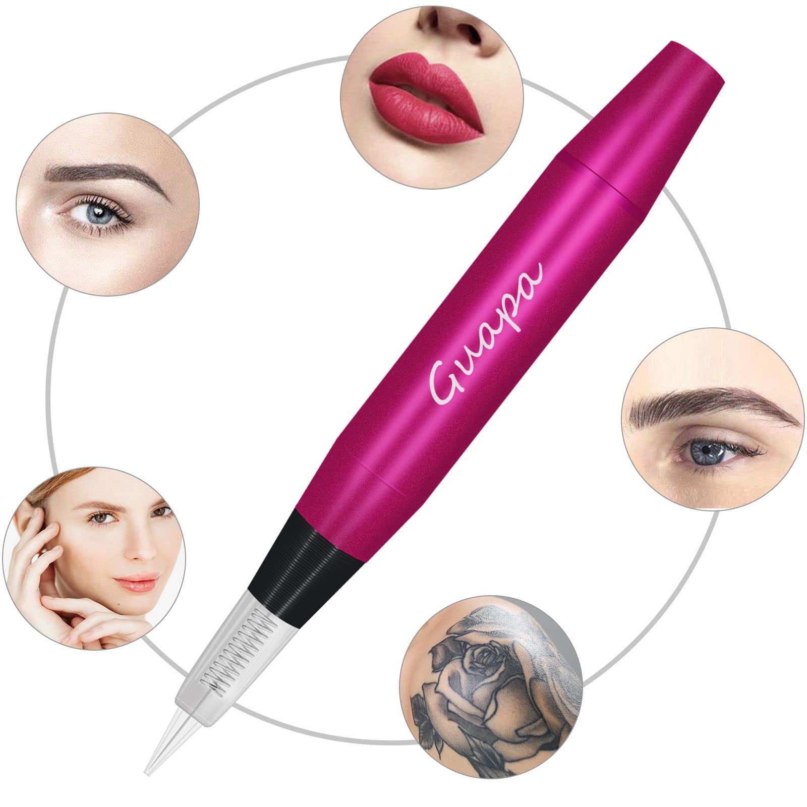 Guapa Microblading Tattoo Machine Electric MST Permanent Makeup Machine Tattoo Gun Device with 50pcs Cartridge Needles for Eyebrow Eyeliner Lip Body Art Beauty Machine Red50pcs Needles product thumbnail 5