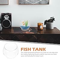 Vista 7 de POPETPOP Cuencos de peces de plástico redondos para acuario transparente Fish Keeper Fishbowl Jarrón olla para boda, fiesta, evento, Navidad