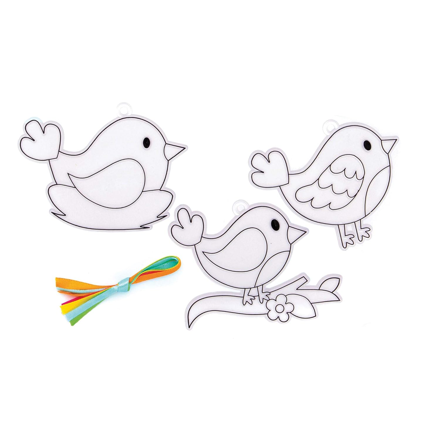 Baker Ross AT567 Bird Suncatcher Decorations Pack of 10, Creative