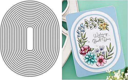 Troqueles de borde ovalado para hacer tarjetas, troqueles de corte de metal, troqueles de papel para álbumes de recortes, suministros de fabricación