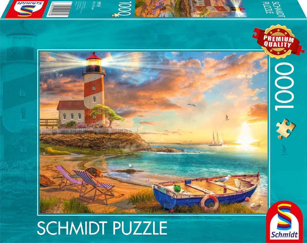 Schmidt Spiele 59765 Sunset in Lighthouse Bay, 1000 piece puzzle