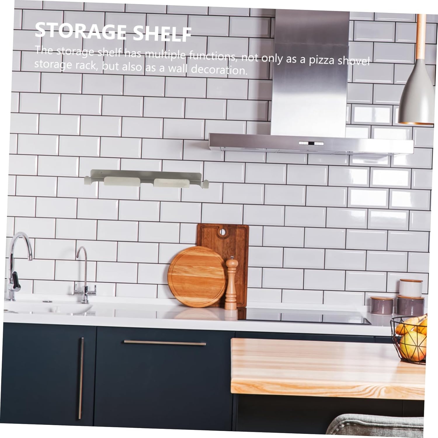 1pc Stainless Steel Pizza Shovel Holder Wall-mounted Storage Rack for Household Decorative Rack