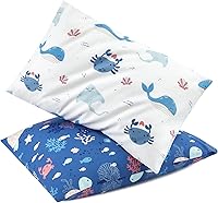Vista 17 de TILLYOU Paquete de 2 fundas de almohada para niños pequeños con cremallera, de microfibra suave y sedosa de 13 x 18 pulgadas, fundas de almohada