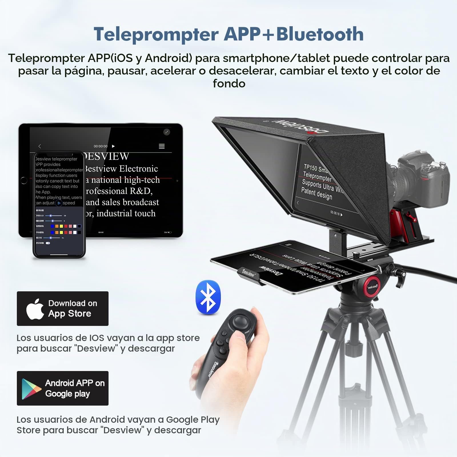 Amazon.com: Desview TP150 teleprompter de 15 pulgadas con espejo