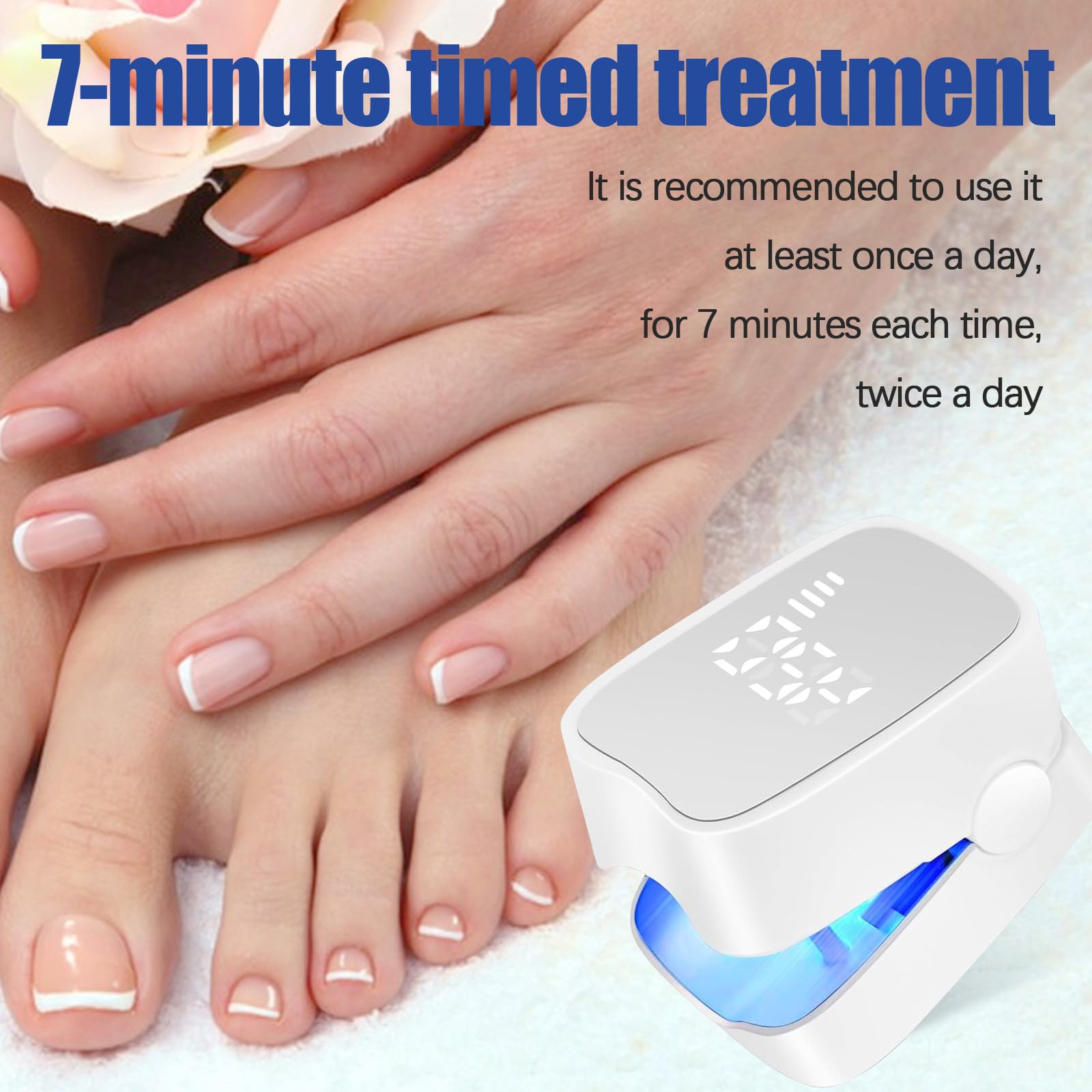 Appareil Laser Traitement Mycose Ongles JOYFAN - Blanc - USB-C Rechargeable - Longueur D'onde 470 Nm