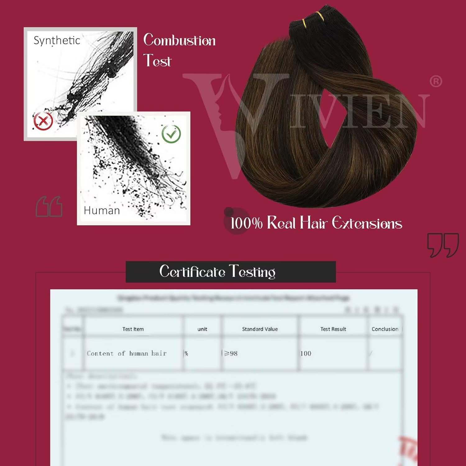 Vivien Sew in Hair Extensions Real Human Hair 16 Inch Weft Extensions Real Remy Hair Dark Brown to Light Brown Double Weft Human Hair Extensions Balayage Straight Hair Weaves 100G