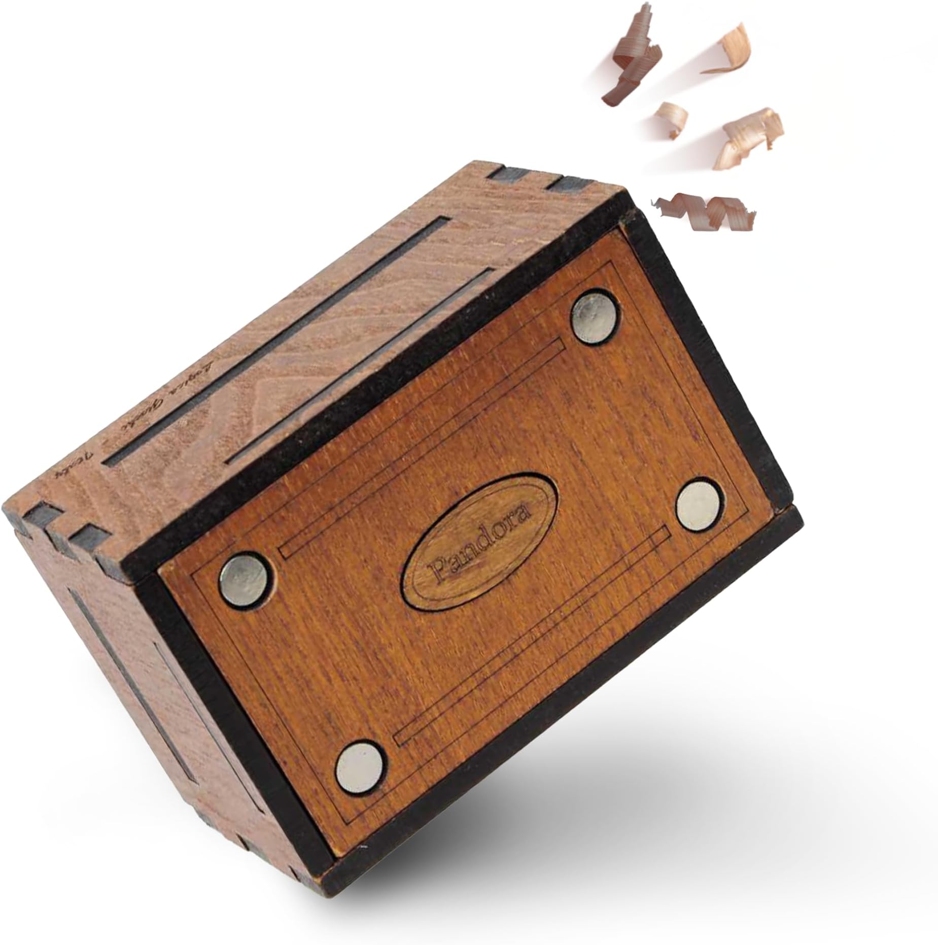 LOGICA GIOCHI Jeux Art. Pandora Box - The Secret Box - Wooden Puzzle - Secret Box - Amazing Difficulty 5/6 - Leonardo da Vinci Collection