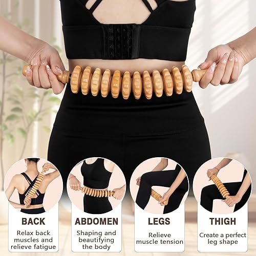 Miniatura 4 de Herramientas de masaje de terapia de madera 3 en 1, kit de maderoterapia, masajeador de drenaje linfático, herramienta de masaje de madera Gua Sha,