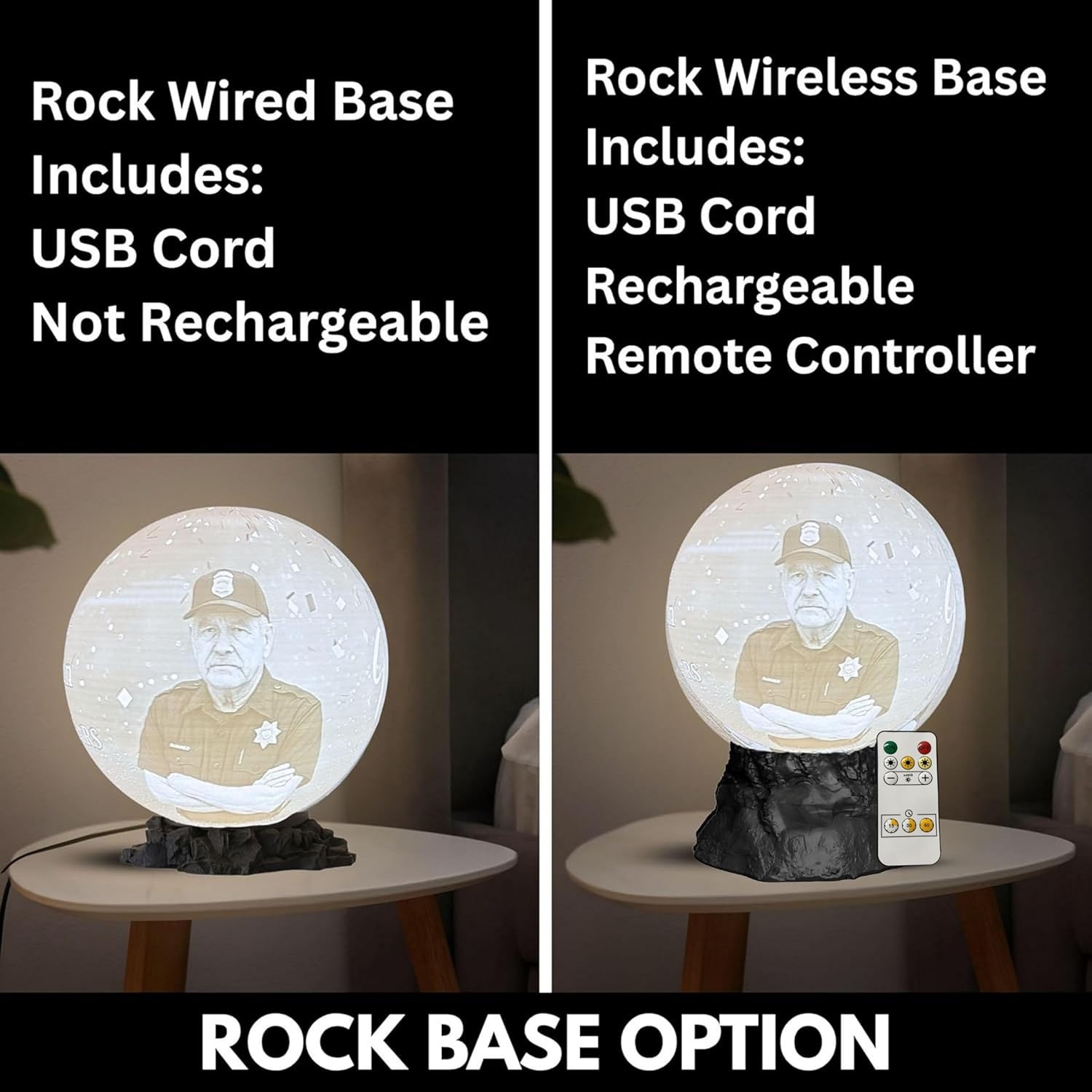 Personalized Retirement Lamp with Custom Photo & Text | 3D Printed LED Night Light | Police, Military, Veteran, Teacher, Nurse Retirement Gift | Custom Farewell Keepsake for Men & Women