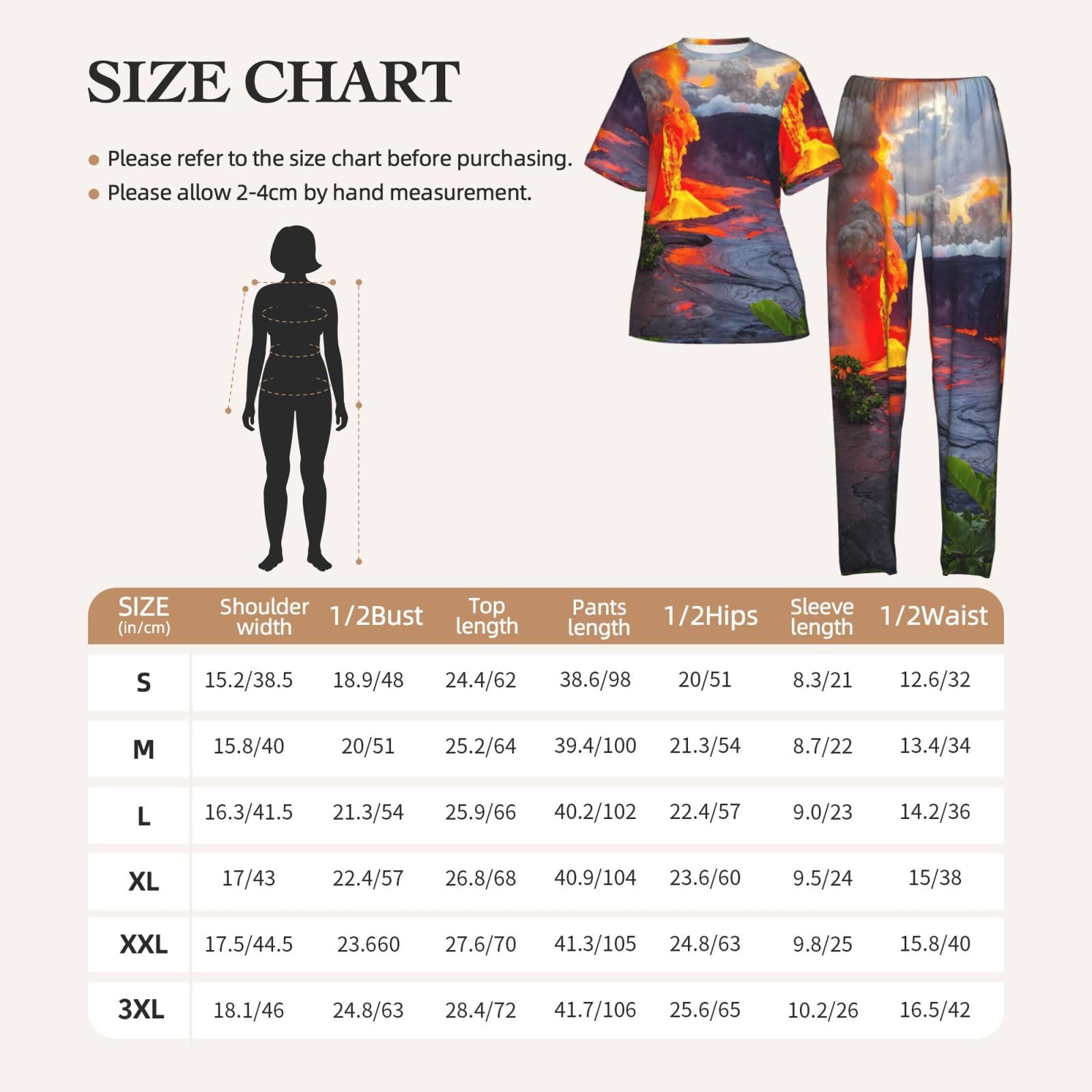 Kilauea Volcanos Print damska piżama z krótkim rękawem zestaw bielizna nocna letnia miękka wygodna domowa bielizna nocna