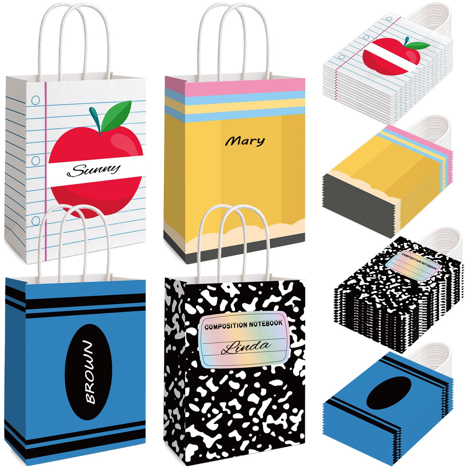 FOGWOWO 48 Pcs Back to School Gift Bags Teacher Gift Bags Bulk