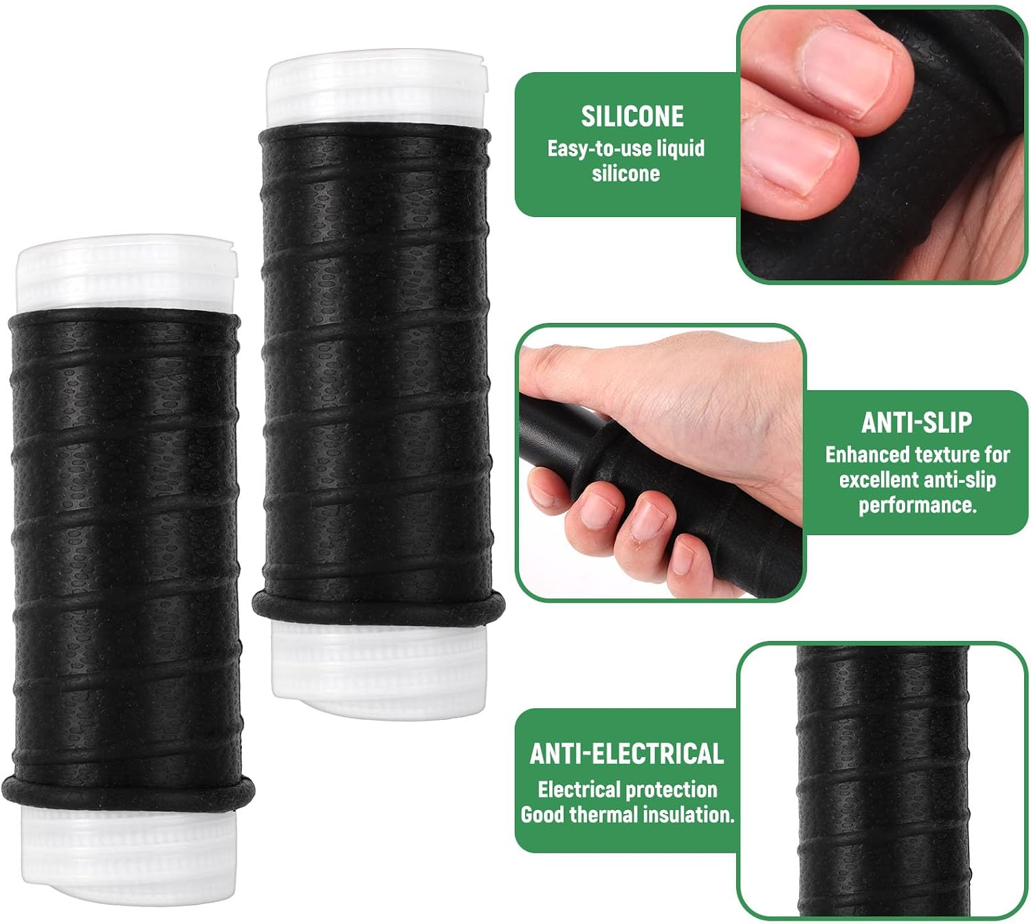 NQEUEPN 2pcs Heat Cold Shrink Handle Grip, Non-Slip Handle Wrap, 6.69in