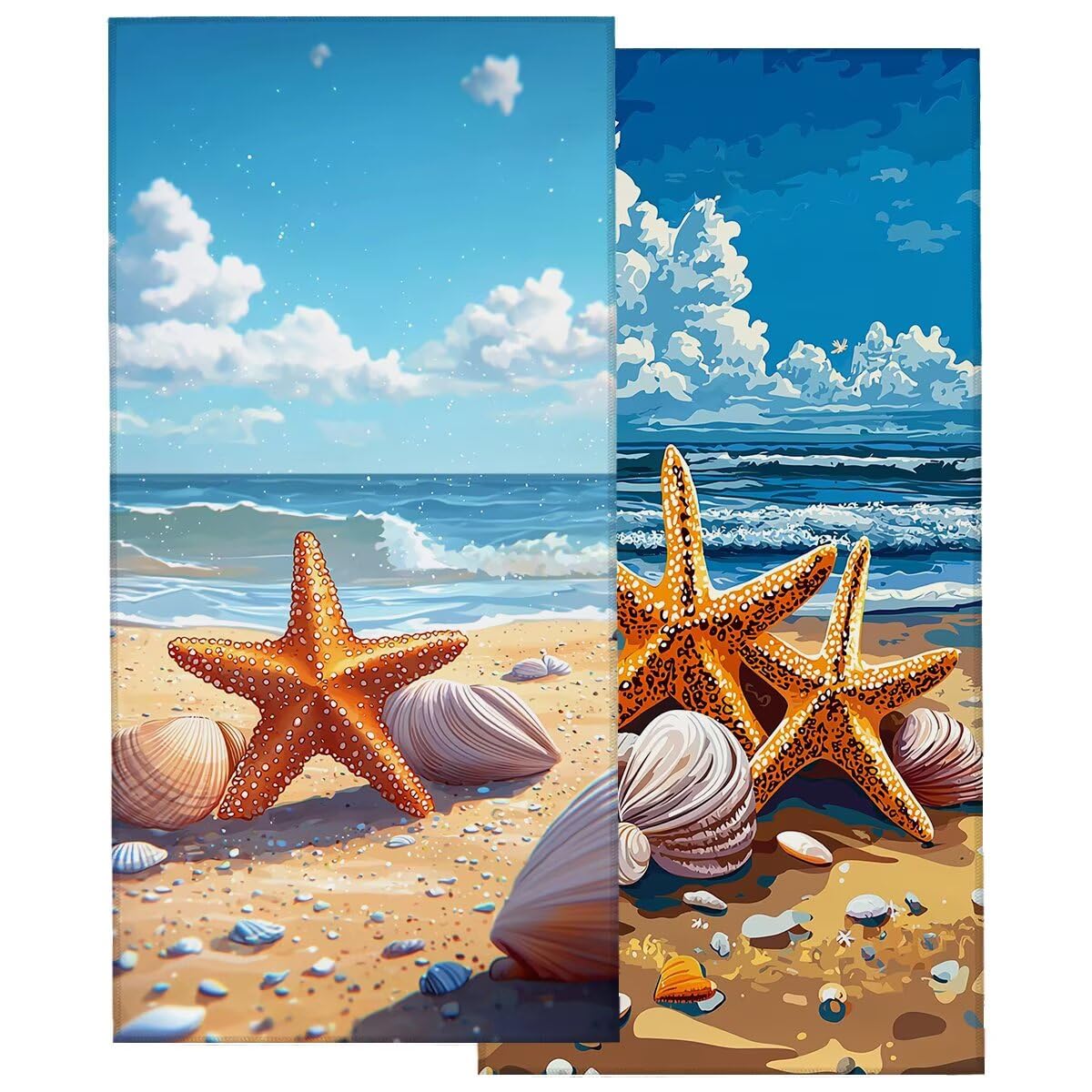 Strandtuch Mikrofaser Handtücher Groß 90x200cm 2er Set, Schnelltrocknend Saunahandtuch Fitness Handtuch Meer, Saugfähig Badetuch Sporthandtuch, Sandfrei Strandtuch XXL für Geschenke für Frauen -4468