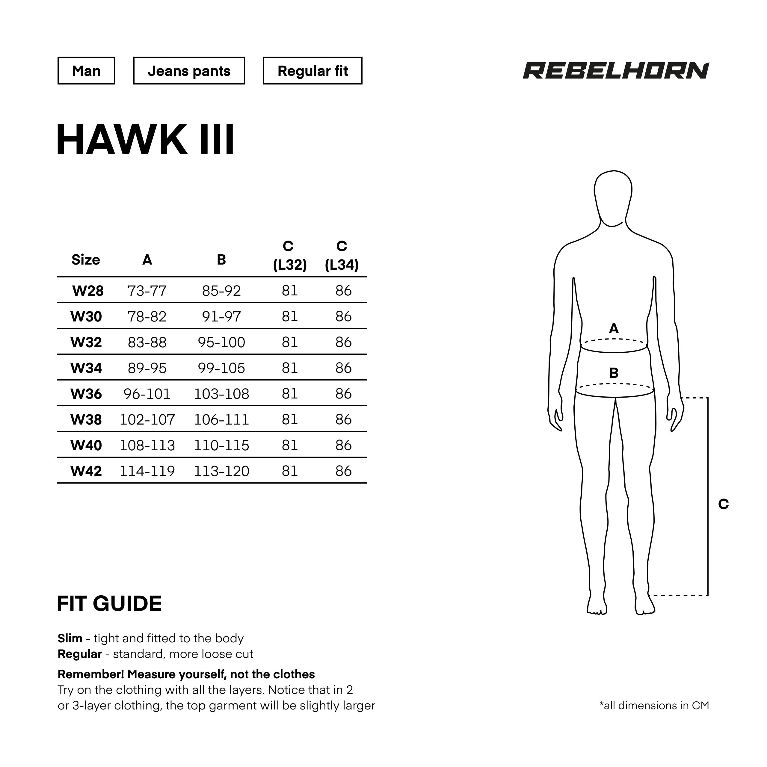 REBELHORN Hawk III Jean de Moto pour Homme | Doublure en Fibre d'aramide | Protections Genoux et Hanches | 2 canaux de Ventilation avec Fermeture éclair | Coupe Droite, Noir délavé., 30W x 34L