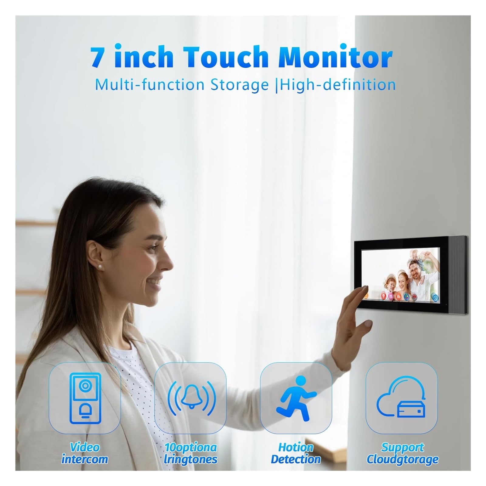 System Wideodomofonowy Tuya 7 Cali 1080p Z Kamerą Noktowizyjną, Obsługą Zdalnego Odblokowania I Integracją Aplikacją Smart Home Do Użytku Na Zewnątrz Ostry PodgląD Na żYwo