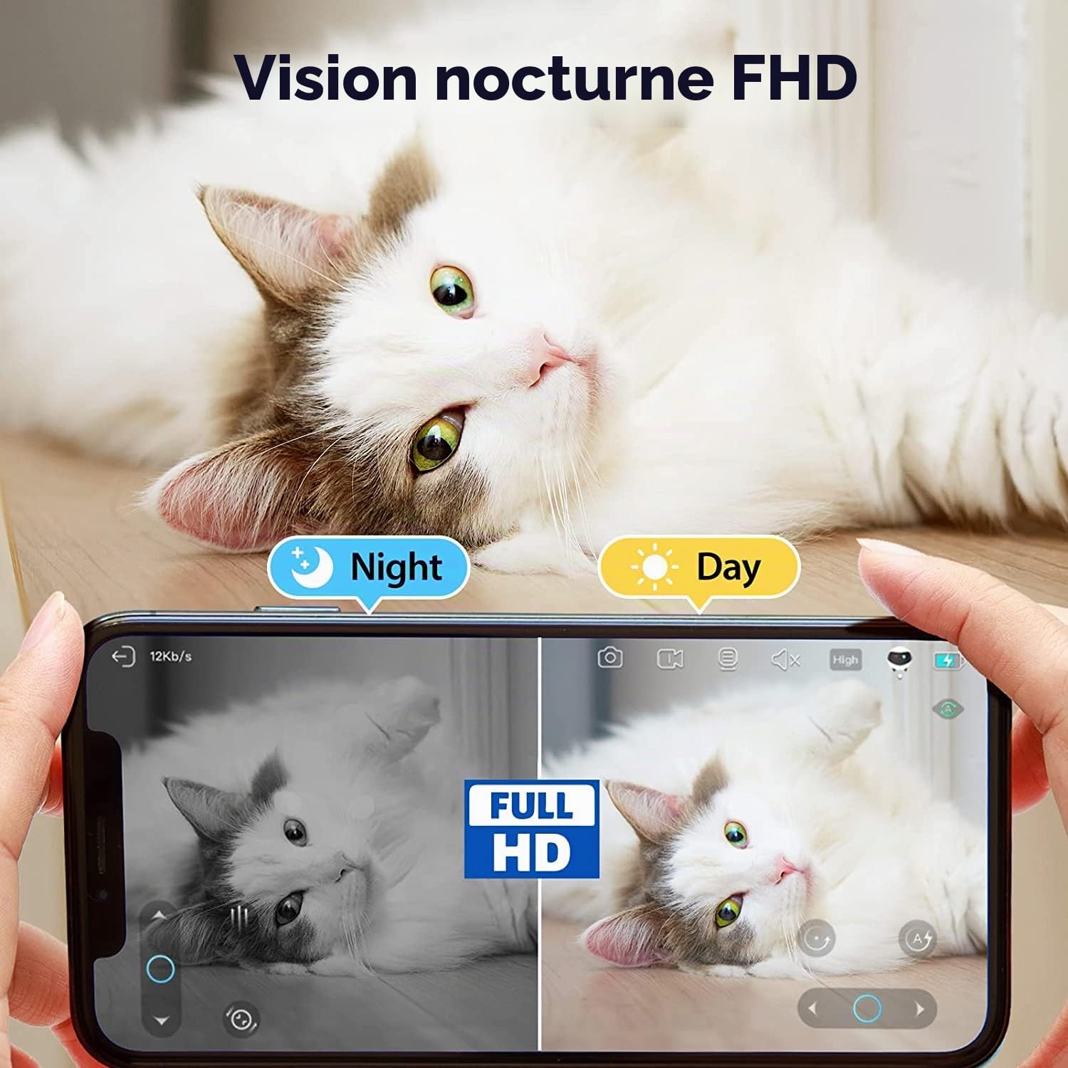 Enabot EBO SE FamilyBot – Robot Caméra Animaux 1080P, Caméra Mobile Intérieure, Recharge Automatique, Vision Nocturne, Audio Bidirectionnel, Stockage Local – Chats et Chiens