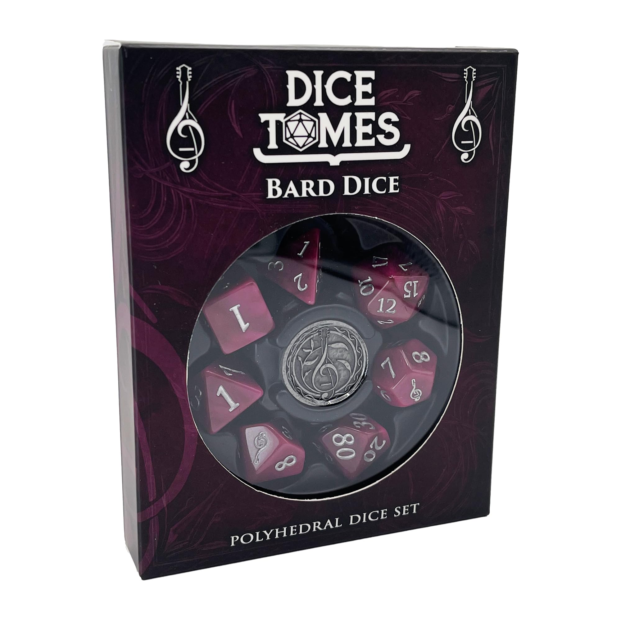 Polyhedral Dice Set - 8pcs Bard Dice Set for DnD, Pathfinder & Tabletop RPGs