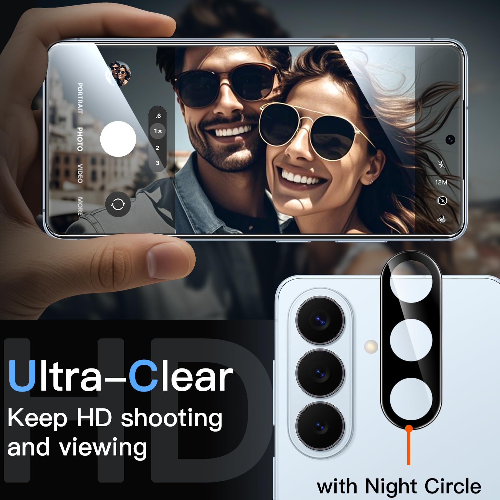 JETech Protection D'écran pour Samsung Galaxy S26 avec Protecteur d'Objectif de Caméra, Film en Verre Trempé 9H, Fingerprint ID Compatible, HD Transparent, 2 Pièces Chacun