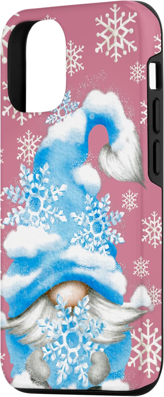 Cute Snow Gnome For Women White Snowflake Decor Winter Pink Case for iPhone 12/12 Pro
