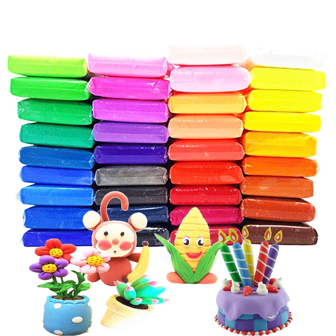 Worldwide e-Mart 12 Colors Air Dry Clay Ultra Light and Air Dry Clay for Children Non-Toxic and Eco-Friendly Modeling Magical Clay with Tools
