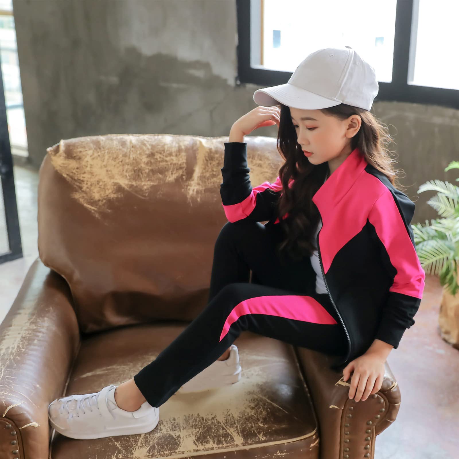 amropi Niña Chándal Deportivo Chaqueta y Joggers 2 Piezas Conjunto 3-10 años