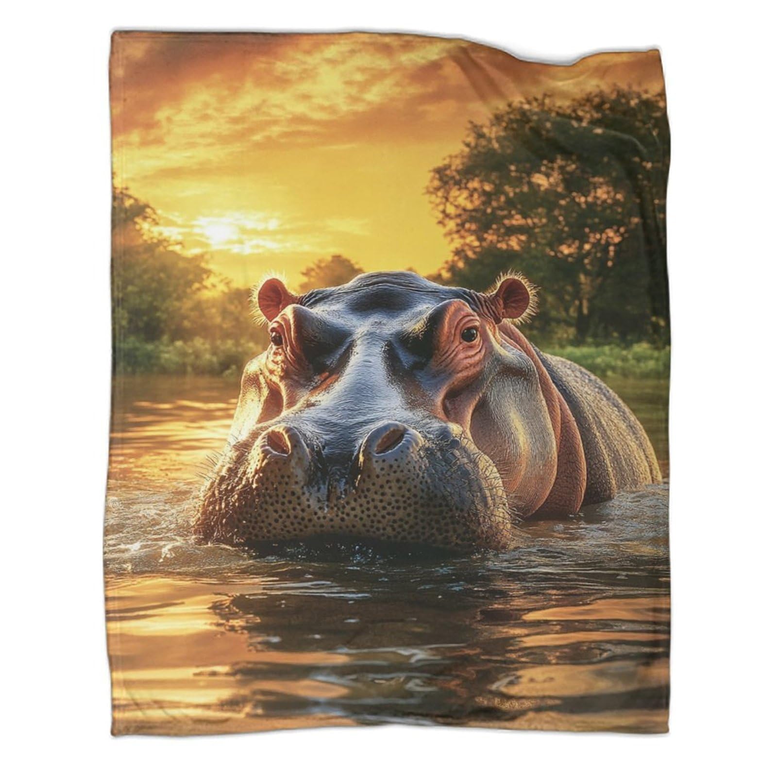 Couverture douce hippopotame pour un cocon de chaleur au lit