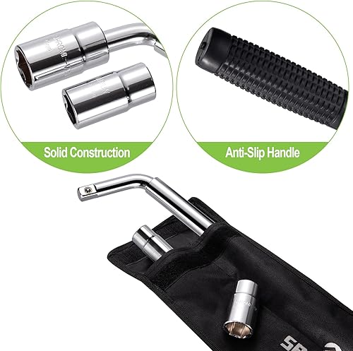 Miniatura 4 de Spurtar Llave telescópica extensible para rueda, herramientas de reparación de neumáticos, removedor de tuercas de rueda de 1/2 unidad con enchufes