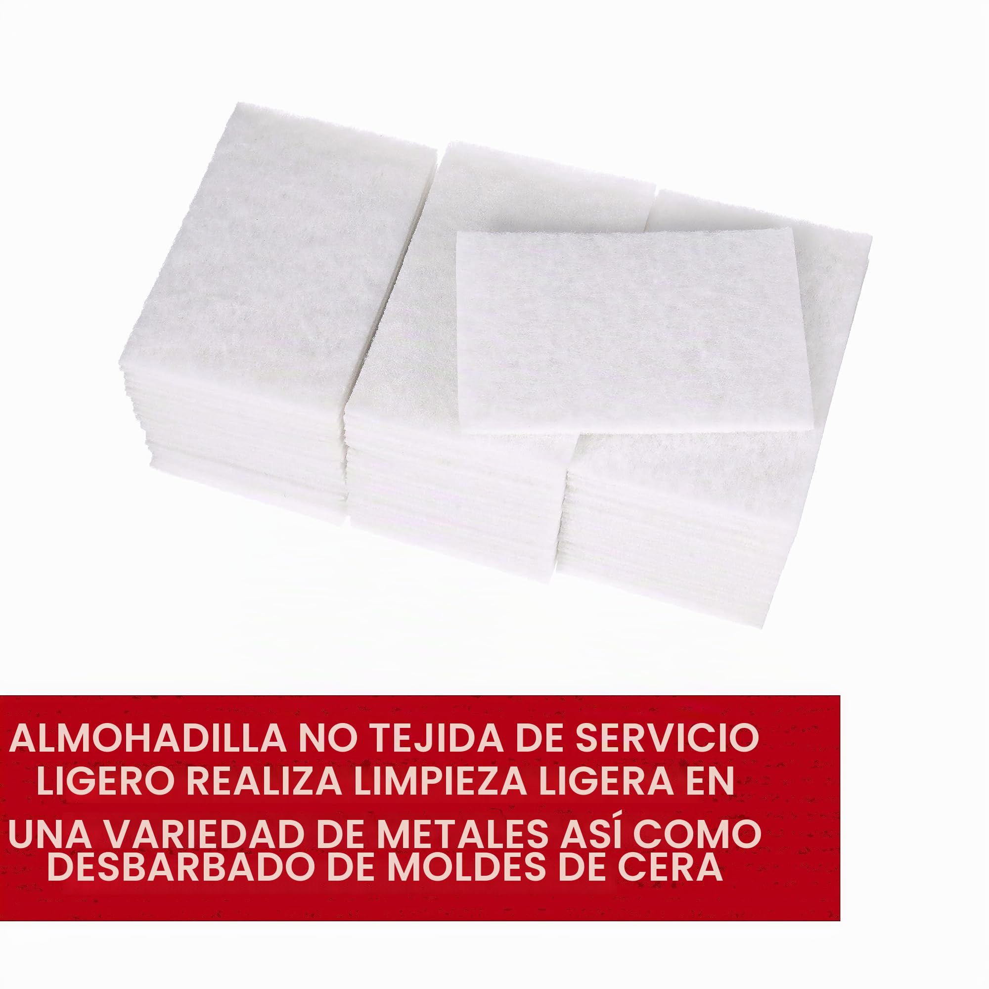 Scotch-Brite(TM) Almohadilla de limpieza ligera 7445, silicato de aluminio, 9 cm de largo x 6 cm de ancho, color blanco (paquete de 20), Pack of 20