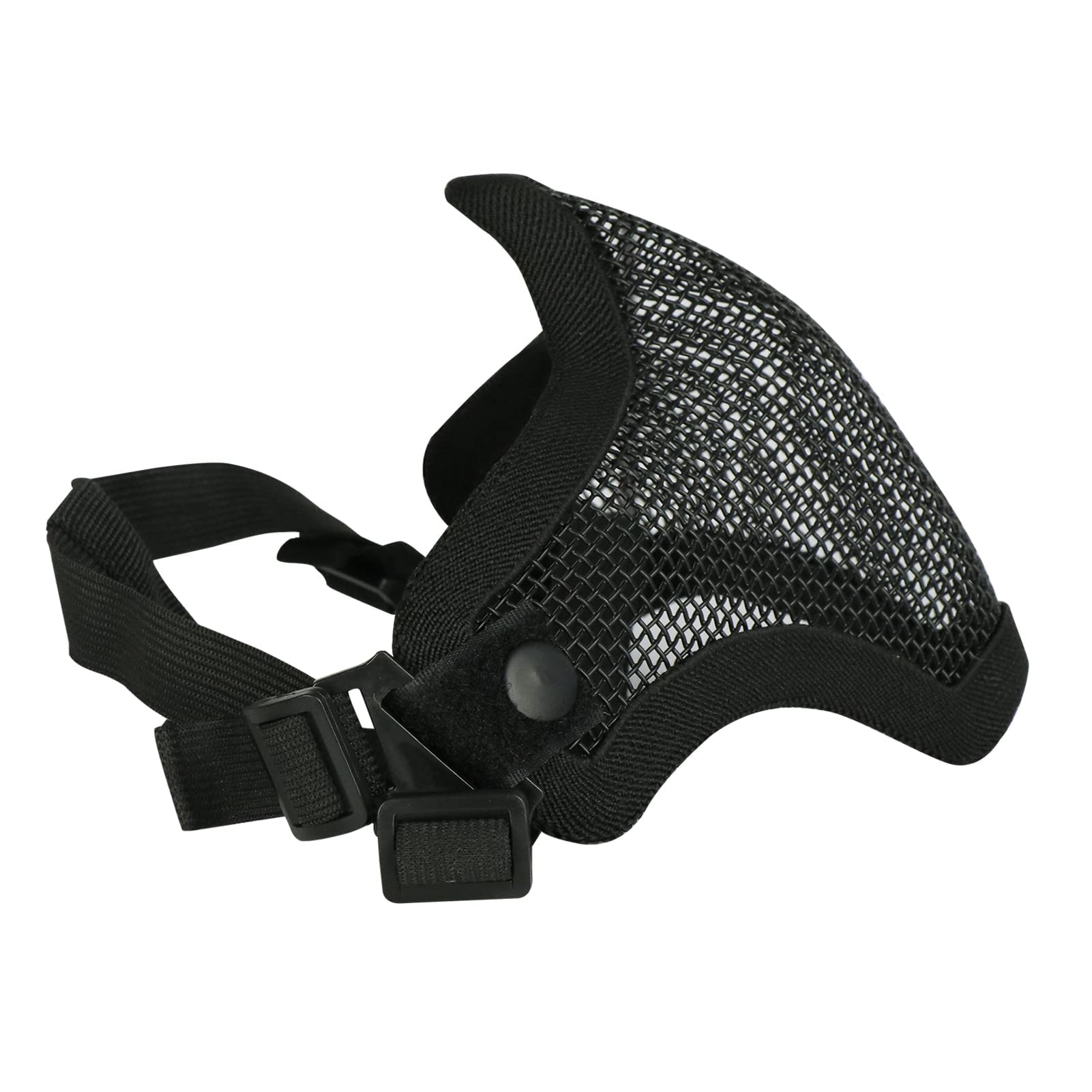 Airsoft Ensemble Masque et Lunettes, Demi-Masque en Acier Plein Masque et Lunettes pour CS/Chasse/Paintball/Tir