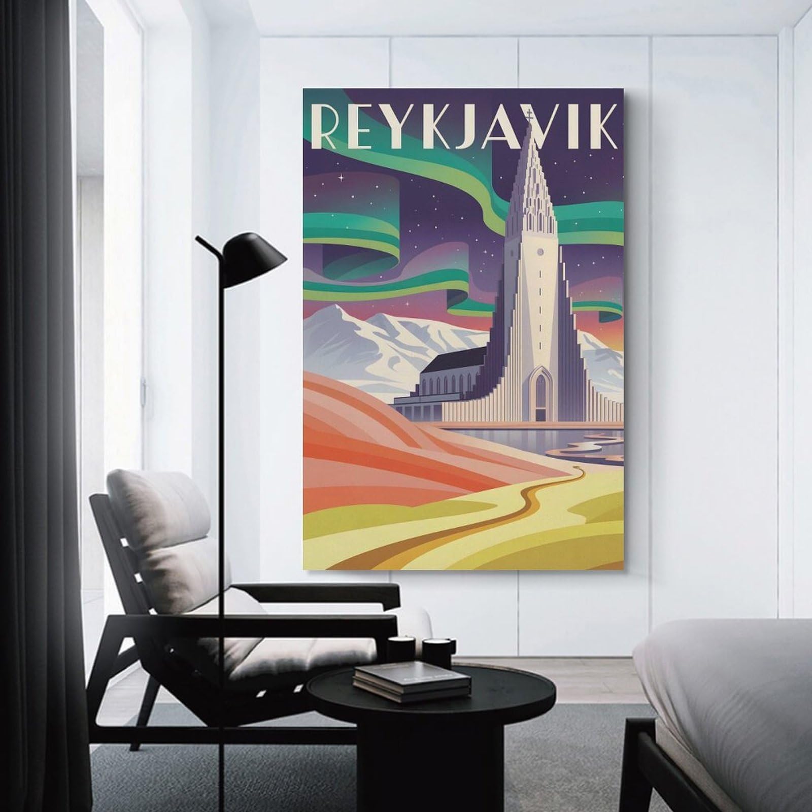 Junmoney Reykjavik Iceland Travel (5) Wall Picture Print 08x12inch(20x30cm), for Hallway, Lounge Or Guest Room, Gift Idea for Housewarming And Birthdays