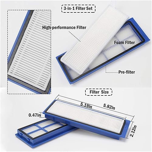 Miniatura 4 de Kit de piezas de repuesto compatible con el robot aspirador híbrido Eufy RoboVac L70, kit de accesorios