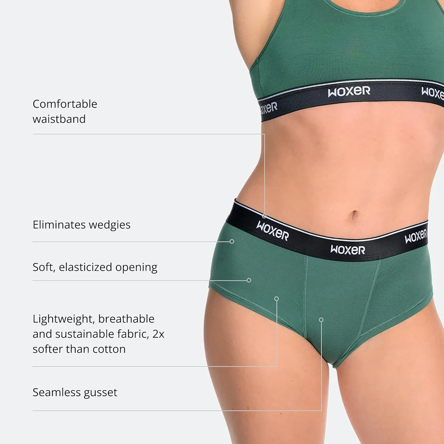Woxer Women’s Classic Seamless Boyshort Panties, Soft Modal Fabric with No Roll Inseam, Chafe-Free, Breathable Design - Image 4