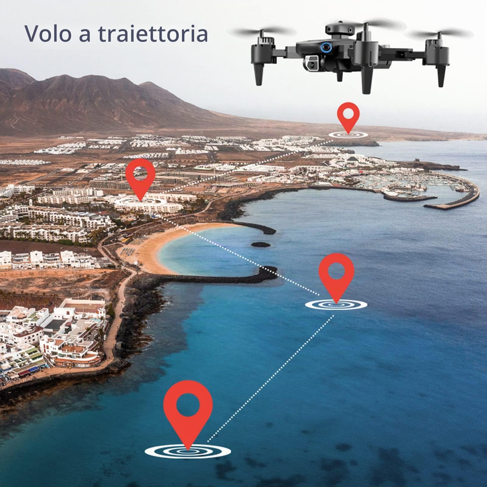 Drone S69, Doppia Fotocamera 4K HD, Ripresa con Zoom 50X, Evitamento Intelligente Degli Ostacoli Multicanale a 360 Gradi, Giocattoli Sospesi Intelligenti, Regali per Bambini, Adulti, Principianti