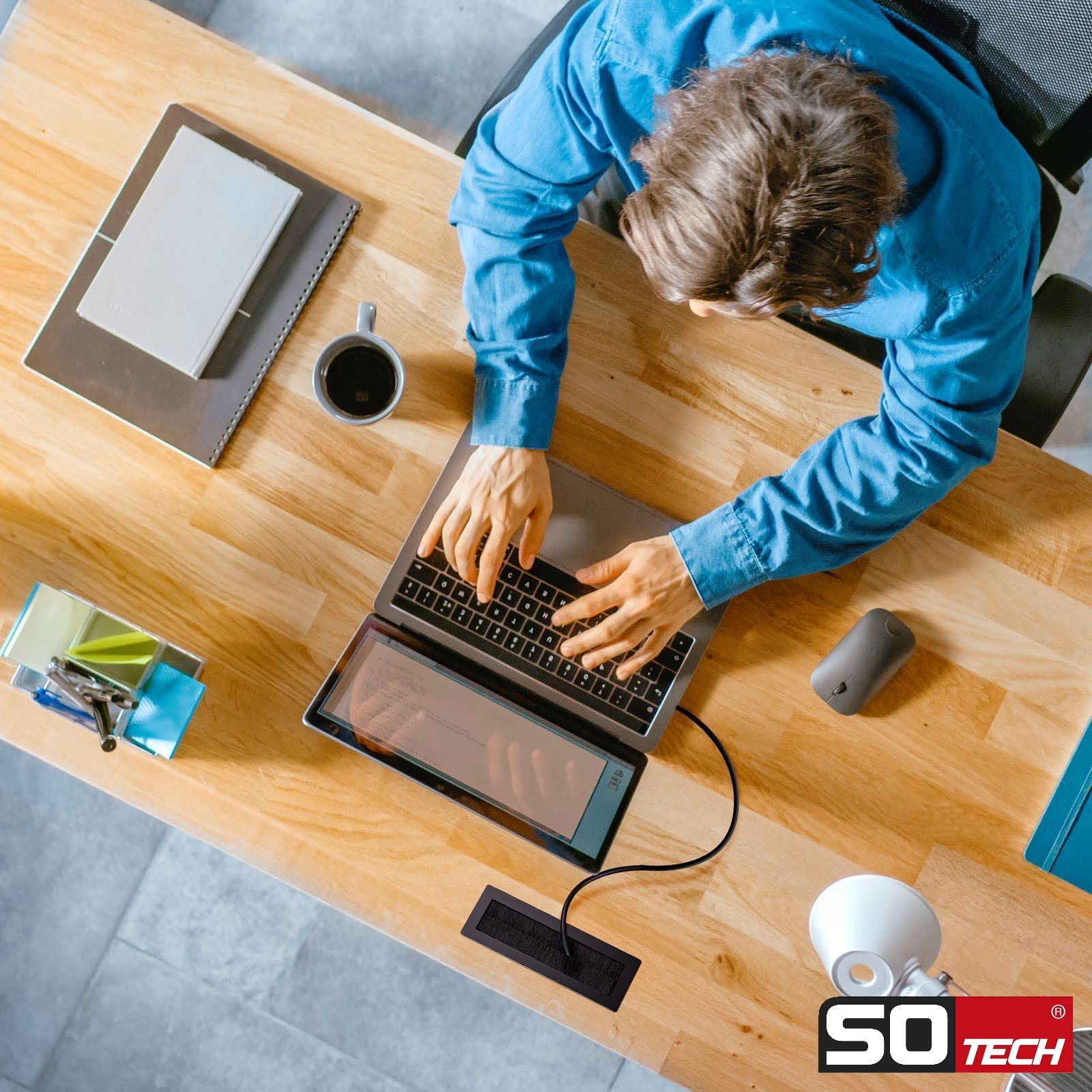 GedoTec® - Canalina Passacavi Da Scrivania In Metallo, Lunghezza 1024 - Foto 12