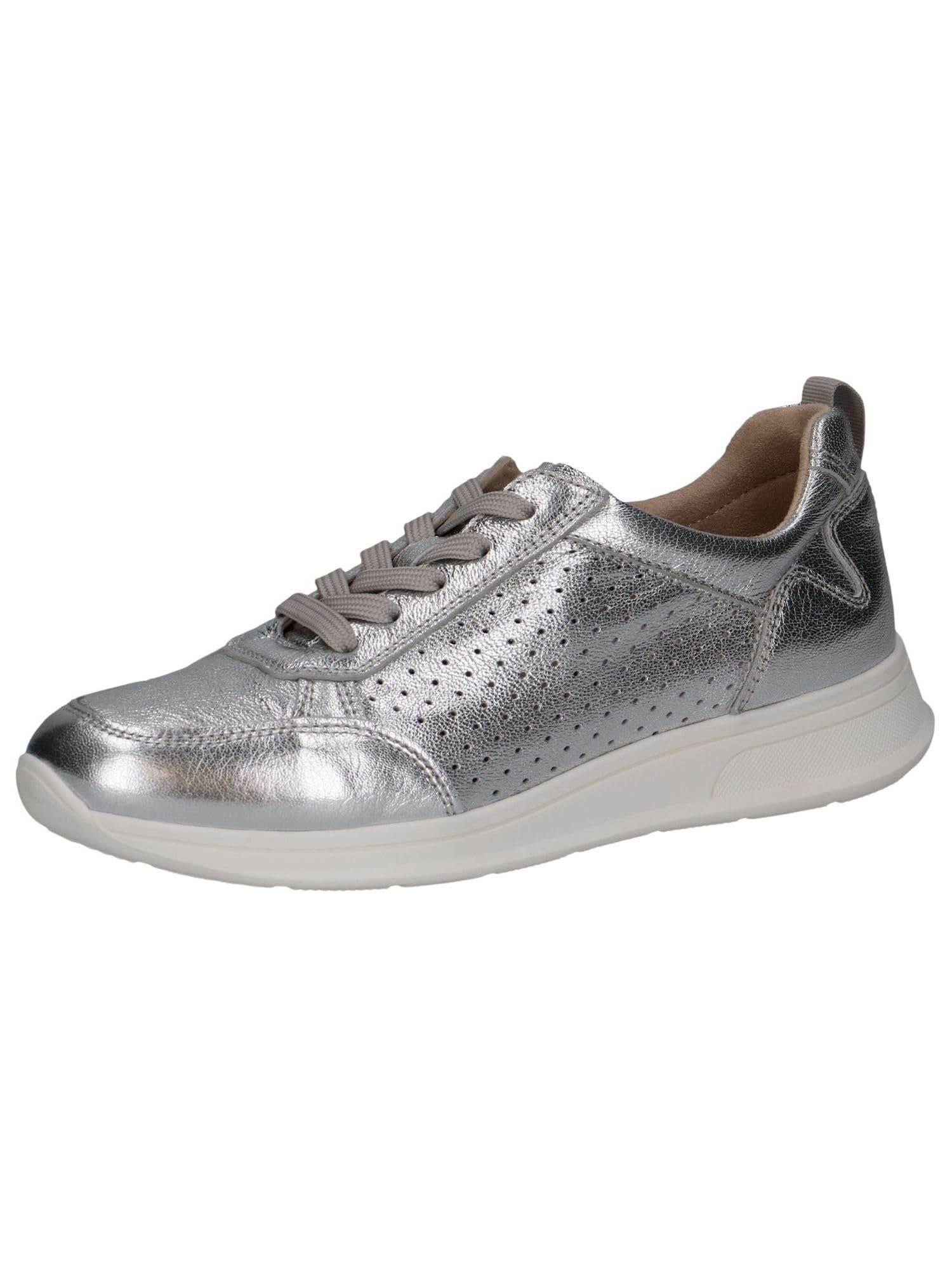CAPRICE Damen Sneaker flach aus Leder mit Lochmuster