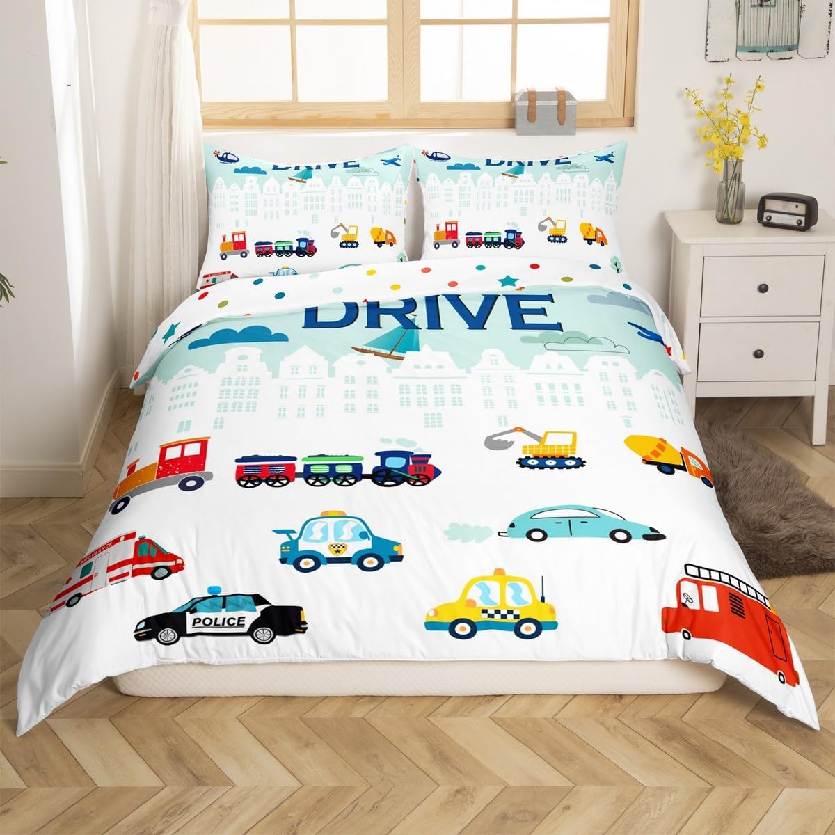 jejeloiu Kids Colorful Cheetah Print Bedding Set Toddler Size, Leopard Duvet Cover Boys Girls Safari Comforter Cover Teens Bedroom Decor Quilt Cover (No Comforter)