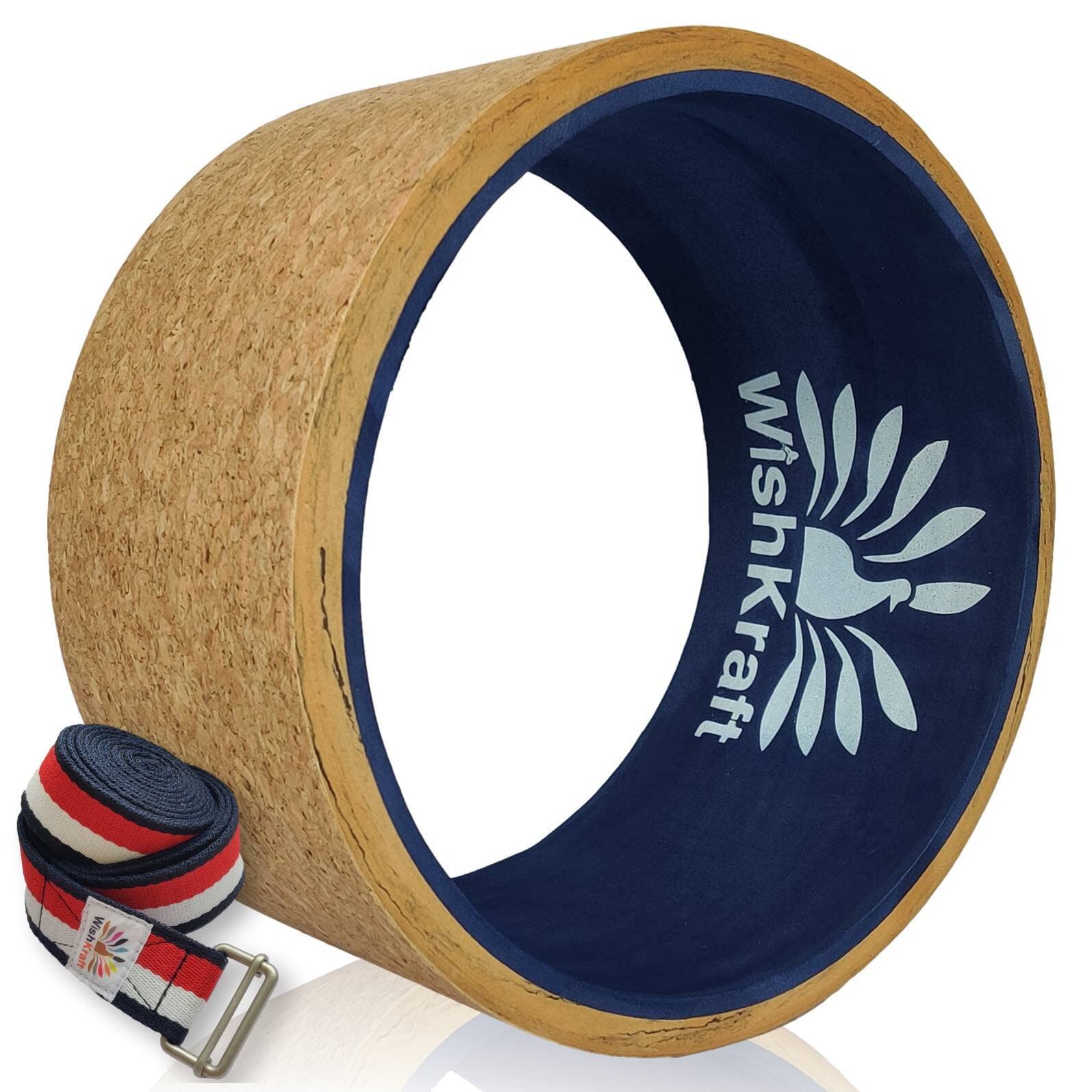 WishKraft WIDE Yoga Wheel Roller 13 x 6.25 inch [Cork Brown] (Cork Wheel + Yoga Belt, WIDE) (B09PBDJ6Q6) Amazon Price History, Amazon Price Tracker