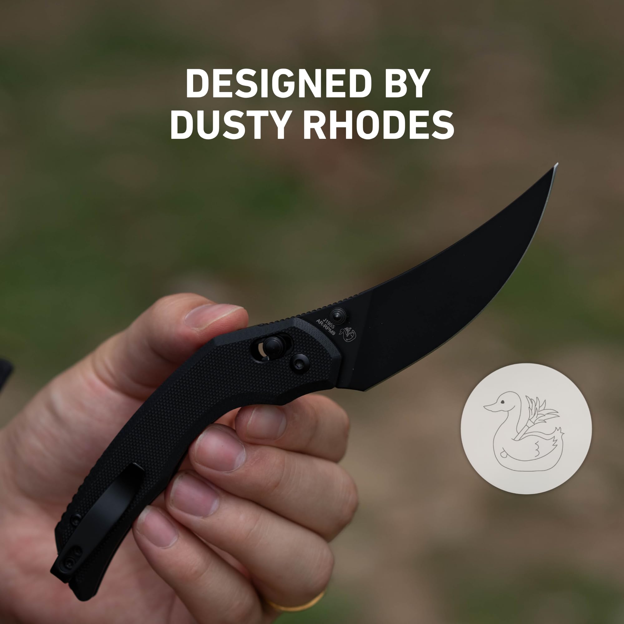 CJRB Nanner Taschenmesser mit 3,23" AR-RPM9 Stahlklinge, EDC Klappmesser mit G10 Griffschalen für Damen & Herren Camping Wandern, Design von Dustin Rhodes (J1955)