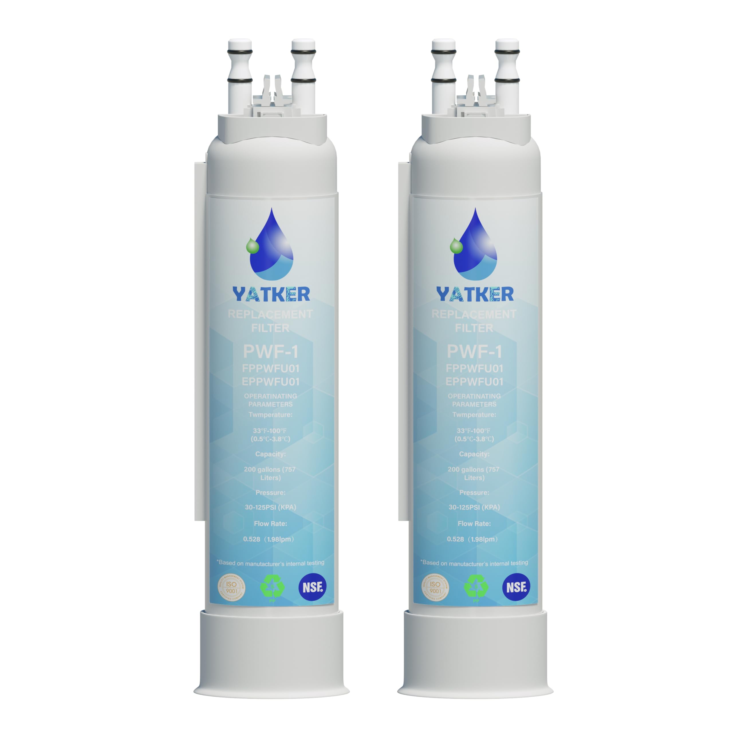 FPPWFU01 Water Filter Replacement Compatible with EPPWF01 PureAdvantage PWF-1 FPPWFU01 PurePour PWF-1 Water Filter 2 Pack