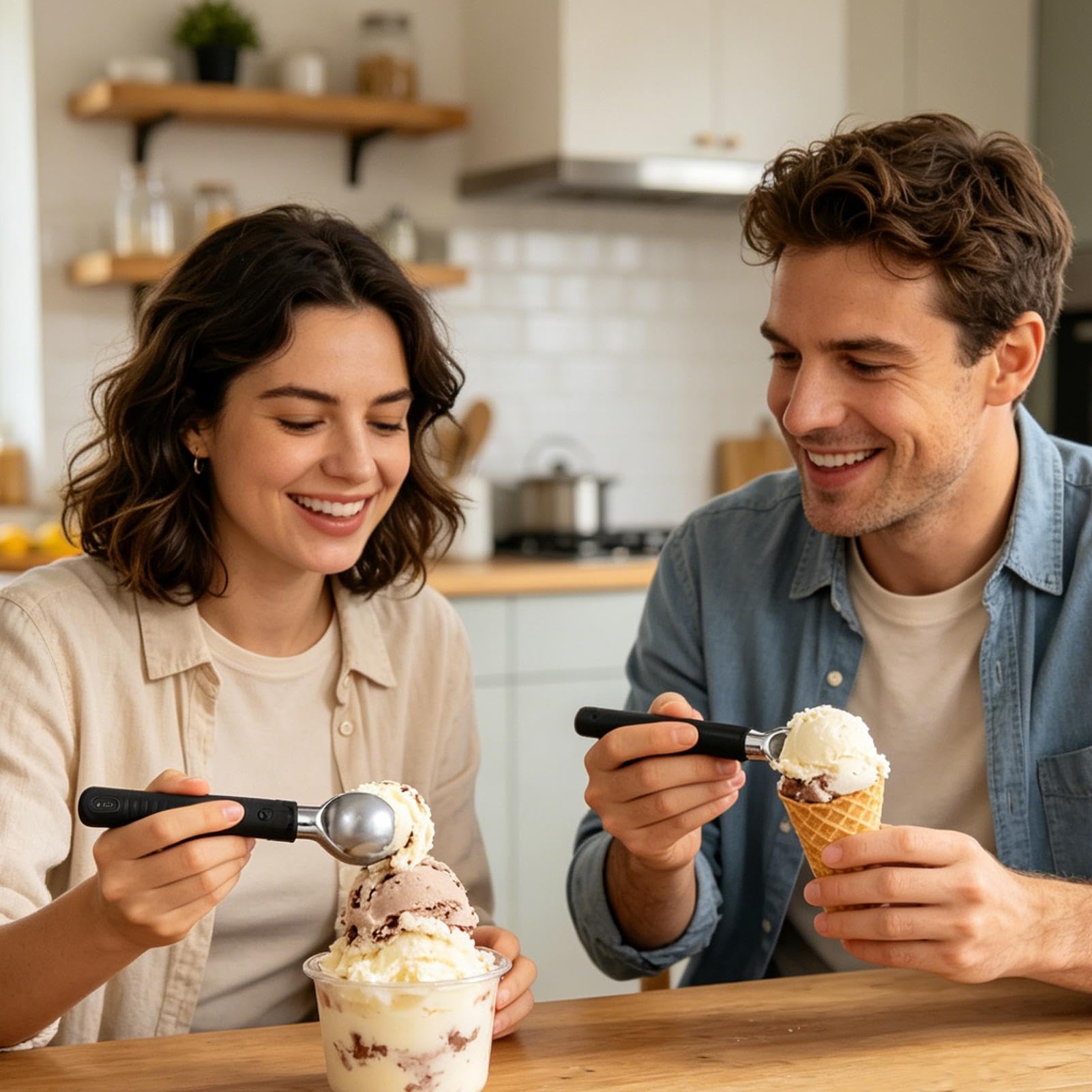 Cuillère À Glace Électrique Manche Imperméable Antidérapant Rechargeable | Cuillères À Glace Chauffantes pour buffet desserts restaurant fête anniversaire dîner festif yaourt sundae crème