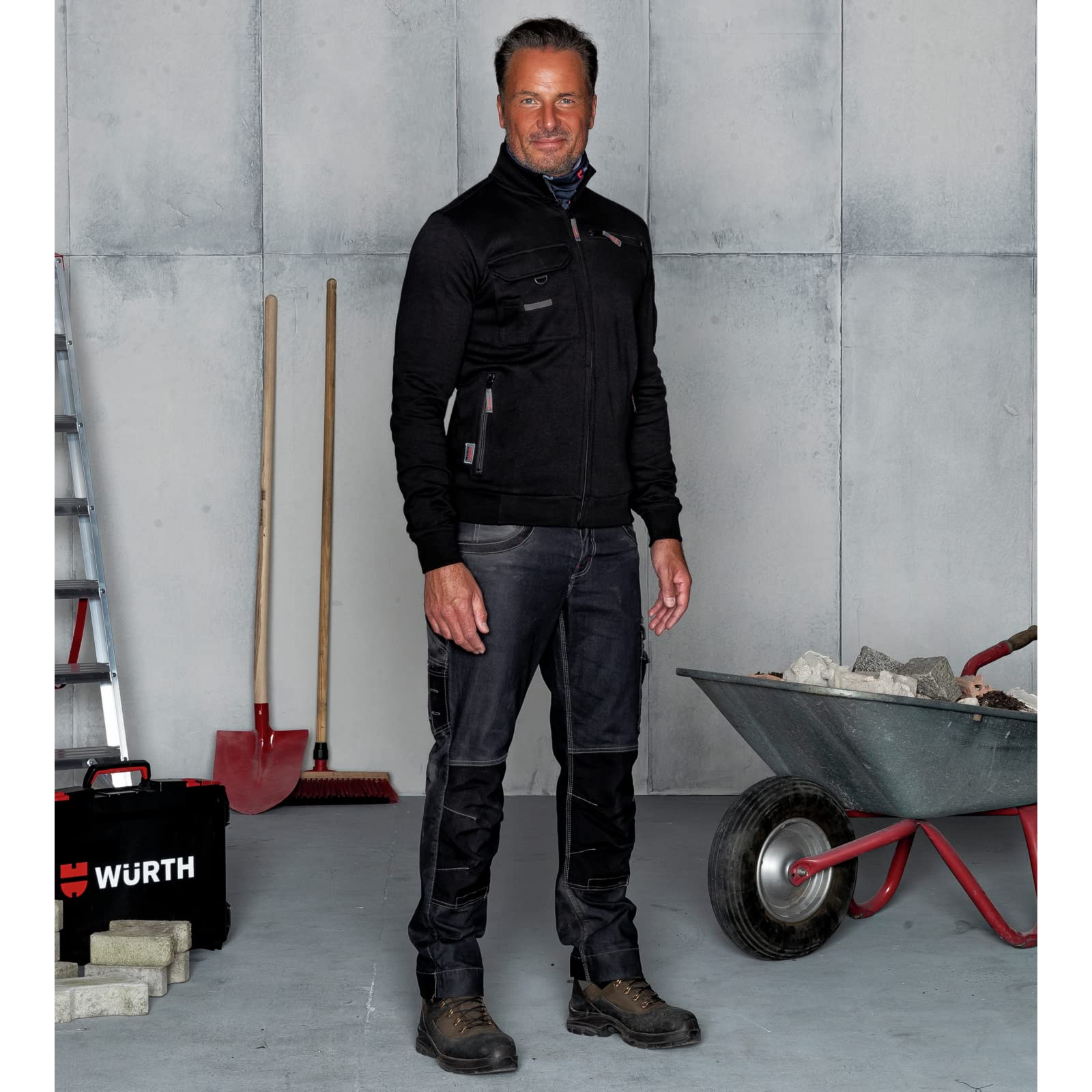 WÜRTH MODYF Felpa da lavoro fullzip Dynamic antracite uomo