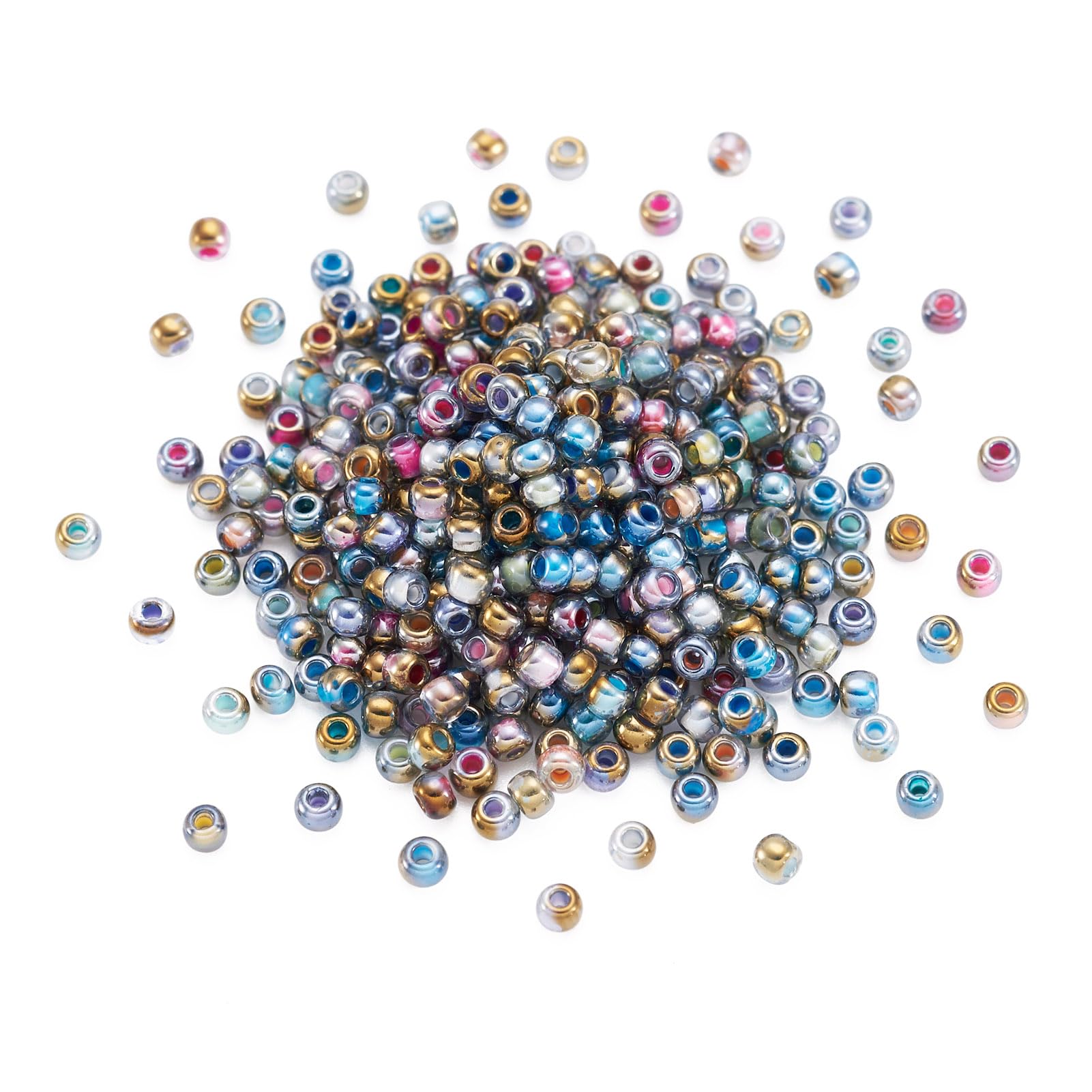 Amazon.com: 700Pcs Iridescent Glass Seed Beads 2mm Small  display picture 3