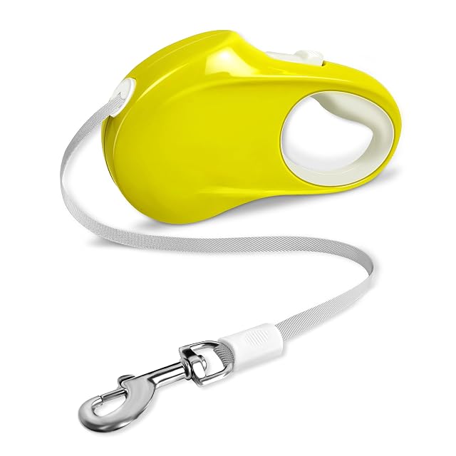 Qianruida Correa Perro Extensible 5 metros Correa Perro Retráctil Correas Resistentes para Perros- Amarillo