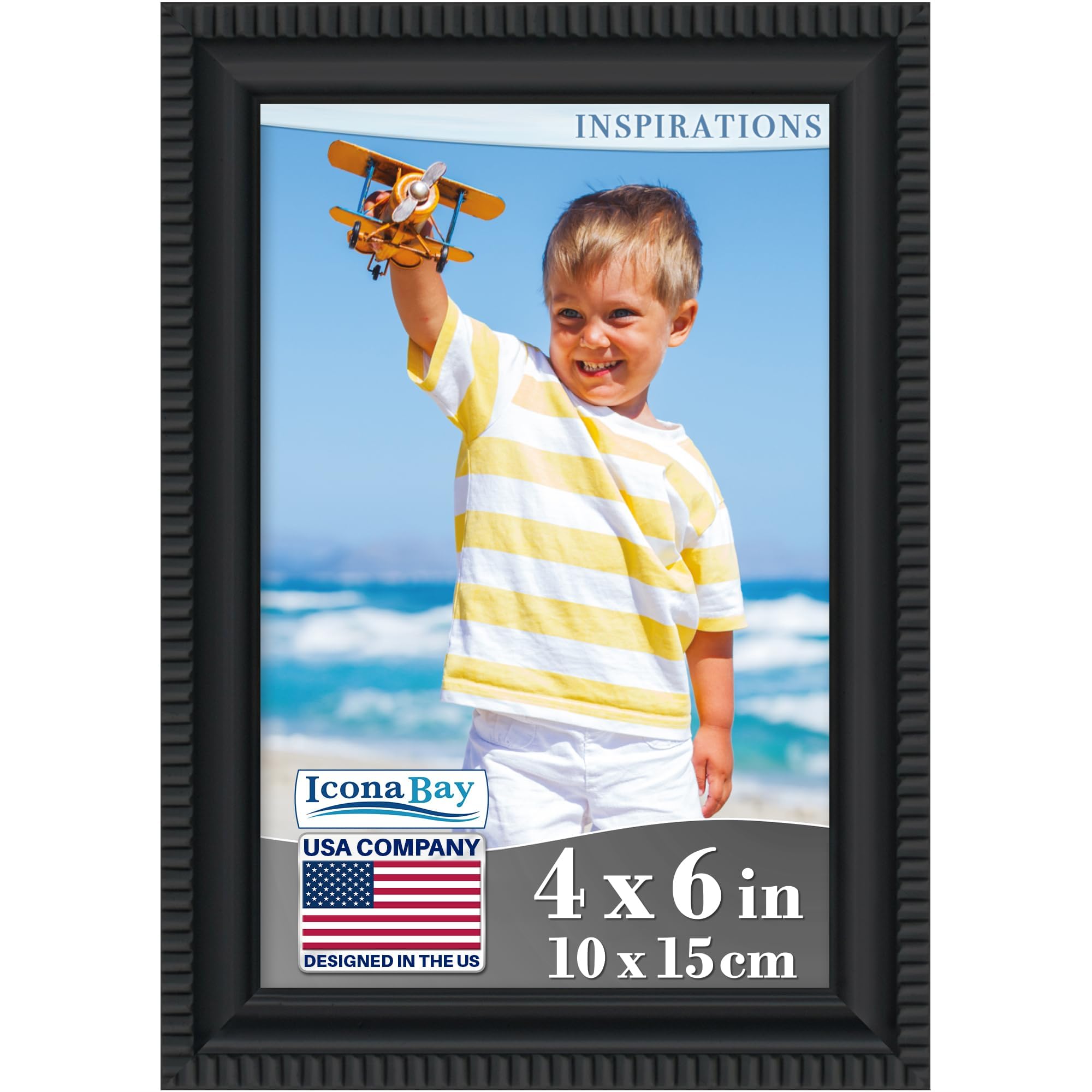Set 10 Cornici Nere Icona Bay Maestro – 5x7, 6x8, 8x10 – Vetro HD E Cavalletto – Composizione Galleria Da Parete O Tavolo