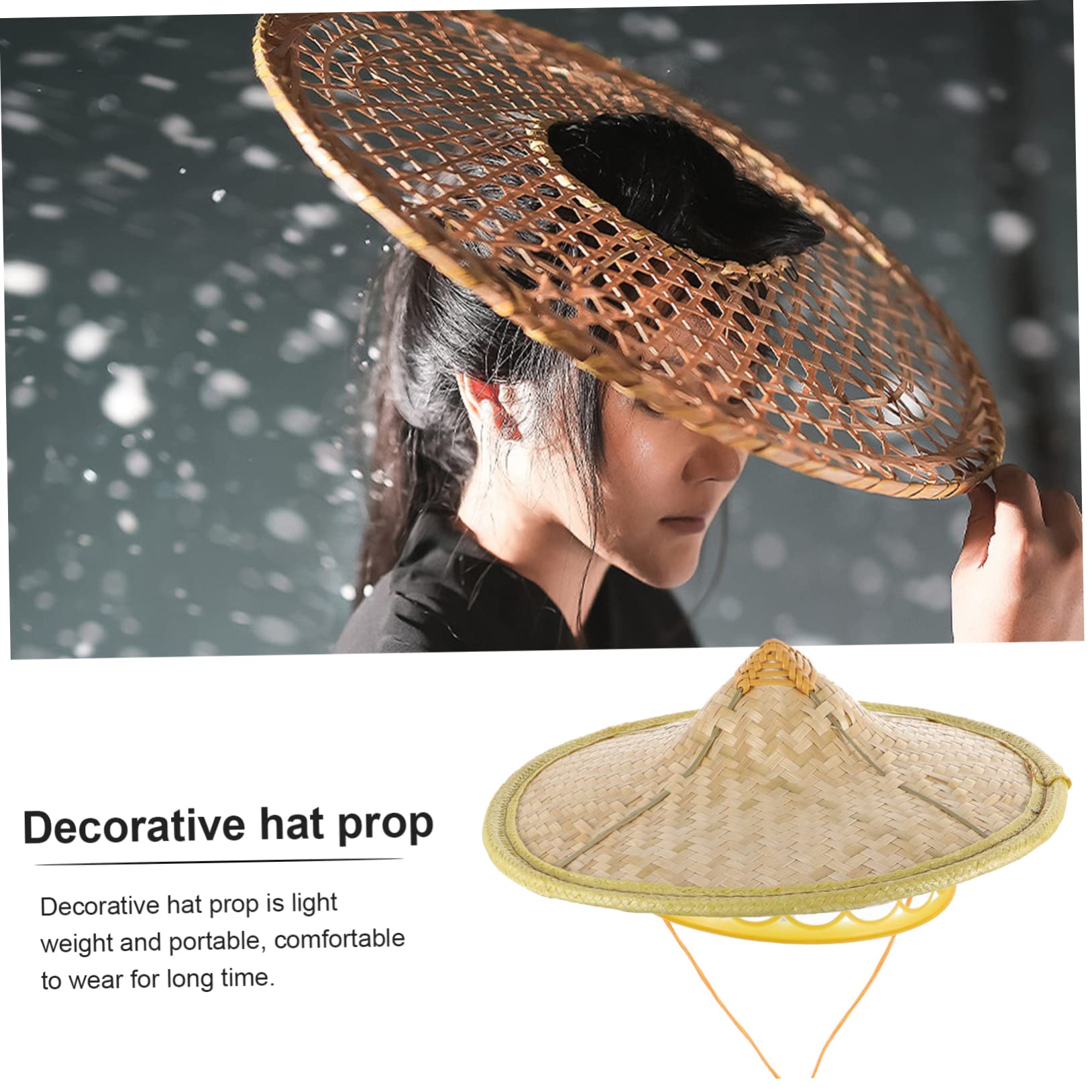 Holibanna sombrero caballeresco sombrero de mago sombrero de sombrero de copa tapa gorro sol sombrero sol sombrero japonés para hombre sombrero cónico japonés tejido de bambú rojo